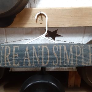 Vintage Barrel Sign “Pure and Simple”