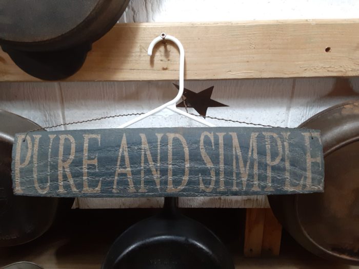 Vintage Barrel Sign "Pure and Simple"