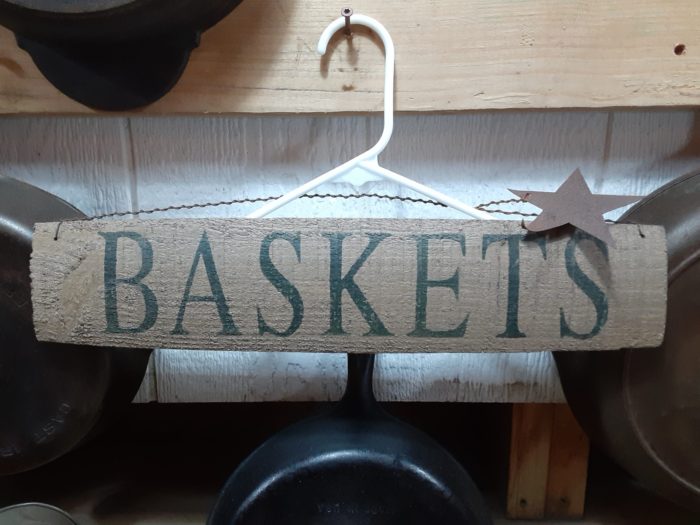 Vintage Barrel Sign " Baskets"