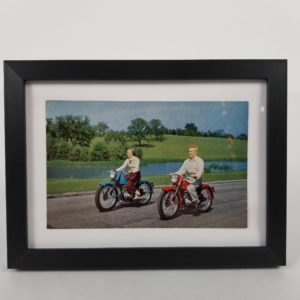 Framed Original 1951 Harley-Davidson 125 New Model Postcard