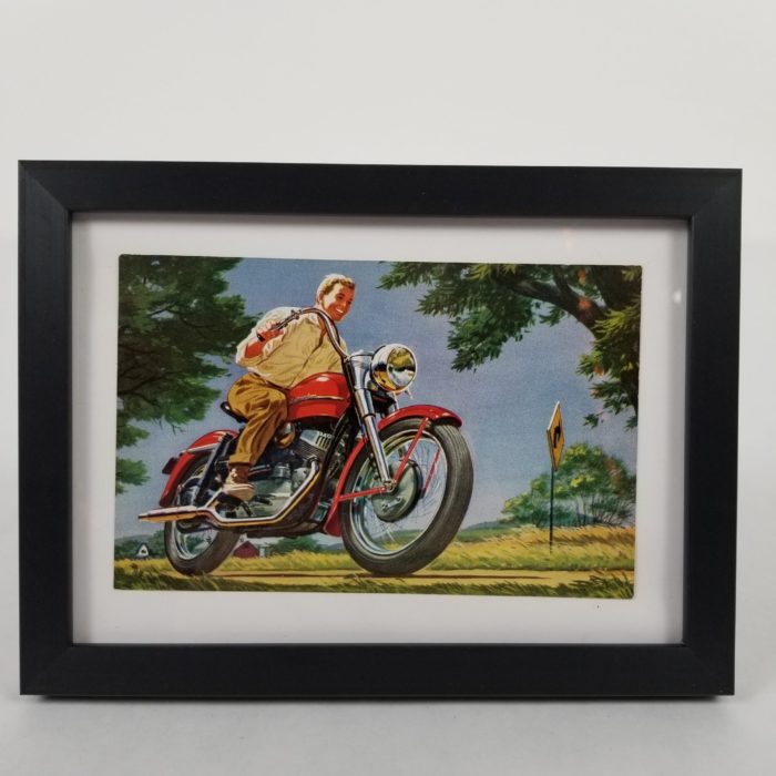 Framed Original 1953 Harley-Davidson K-Model Postcard #99504-53