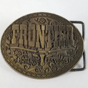 Vintage Frontier Hotel & Casino Brass Belt Buckle and Key Chain – Las Vegas