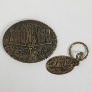 Vintage Frontier Hotel & Casino Brass Belt Buckle and Key Chain – Las Vegas