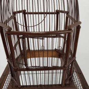 Big Vintage Wood & Wire Bird Cage (1940s-50s) – Brown