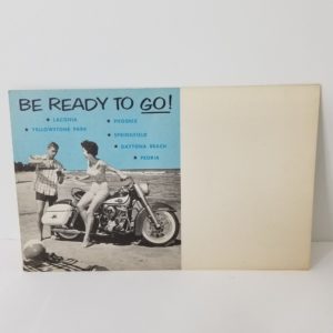 Vintage Original 1960 Harley Tune Up Reminder Postcard…”Be Ready To Go!”