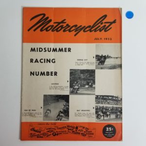 Vintage Motorcyclist Harley Indian Magazine (July 1952) Midsummer Racing Number