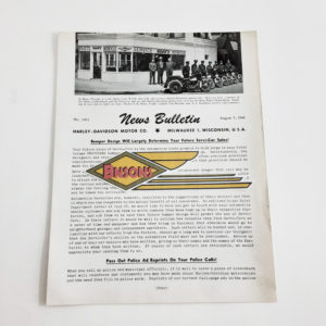 ORIGINAL HARLEY DEALER 1946 NEWS BULLETIN #1012 – KNUCKLEHEAD