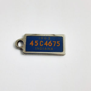 Vintage Disabled American Veteran DAV License Plate Key Chain 1963