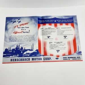 WWII Herschbach Motor Corporation Advertising Brochure, Buy War Bonds!