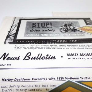 ORIGINAL HARLEY DEALER 1940 NEWS BULLETIN #855 – KNUCKLEHEAD