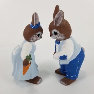 Charming Hand-painted Ceramic Rabbits