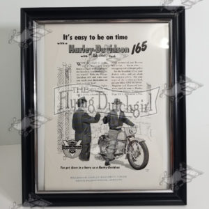 Framed Original Harley-Davidson “It’s Easy to Be on Time” with a 165