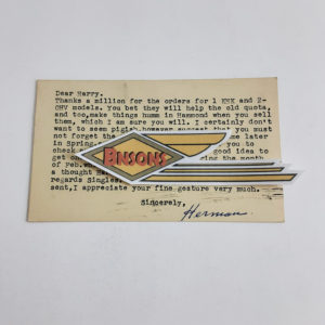 ORIG HARLEY 1955 KHK – FL FACTORY POSTCARD (Thanks for the orders) – KNUCKLEHEAD