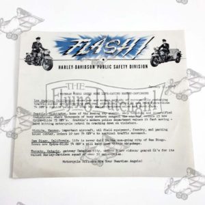 ORIGINAL 1948 HARLEY FACTORY POLICE “FLASH” NOTICE