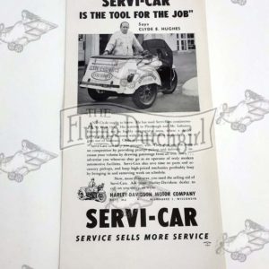 Vintage Original Harley-Davidson 1950 Servi-Car “Tool for the Job” Flyer