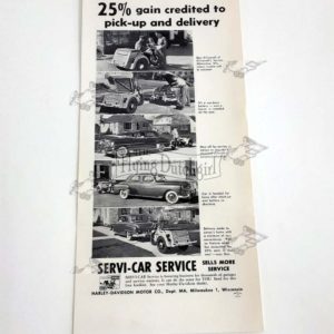 Vintage Original Harley-Davidson 1950 Servi-Car “25% gain” Flyer