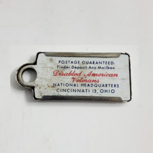 Vintage Disabled American Veteran DAV License Plate Key Chain 1967