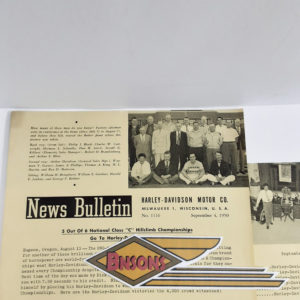 ORIGINAL HARLEY DEALER 1950 NEWS BULLETIN #1116 – KNUCKLEHEAD, PANHEAD