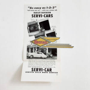 ORIGINAL HARLEY SERVI-CAR (EASY AS 1-2-3) COUNTER FLYER- KNUCKLEHEAD