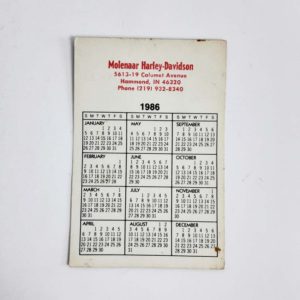 Vintage 1986 Molenaar Harley-Davidson Pocket Calendar – Great Collectible