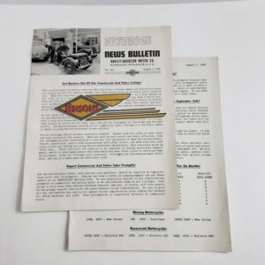 ORIGINAL HARLEY DEALER 1940 NEWS BULLETIN #862 – KNUCKLEHEAD