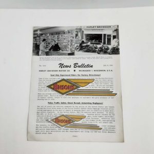 ORIGINAL HARLEY DEALER 1946 NEWS BULLETIN #1010 – KNUCKLEHEAD