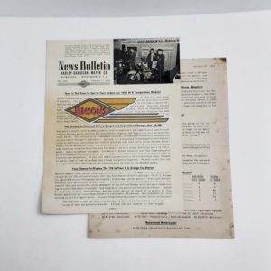 ORIGINAL HARLEY DEALER 1949 NEWS BULLETIN #1093- PANHEAD, KNUCKLEHEAD