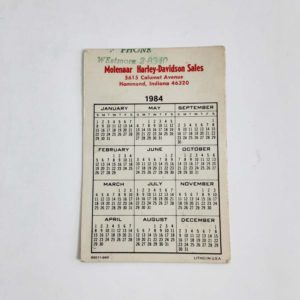 Vintage 1984 Molenaar Harley-Davidson Pocket Calendar – Great Collectible