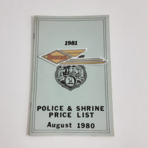 ORIGINAL HARLEY 1981 SHOVELHEAD (POLICE AND SHRINE PRICE LIST) – KNUCKLEHEAD