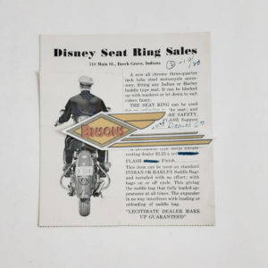 ORIGINAL HARLEY “DISNEY SEAT RING SALES” PERIOD ACCY FLYER- KNUCKLEHEAD