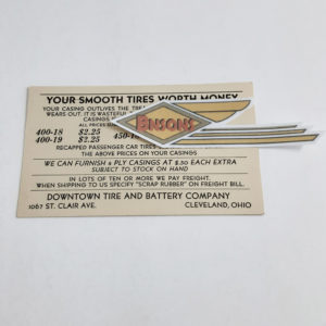 ORIGINAL 1941 “RETREAD TIRES” POST CARD-HARLEY KNUCKLEHEAD