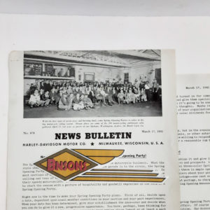 ORIGINAL HARLEY DEALER 1941 NEWS BULLETIN #878 – KNUCKLEHEAD