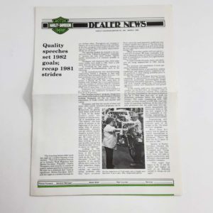 Vintage Harley-Davidson “Dealer News” Newspaper (March 1982)