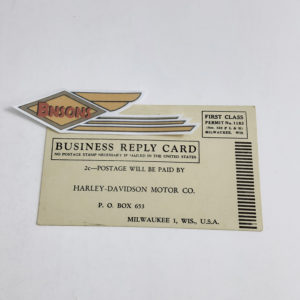 ORIGINAL HARLEY 1947 (125 ACCY CATALOG) ORDERING POST CARD-HUMMER, KNUCKLEHEAD