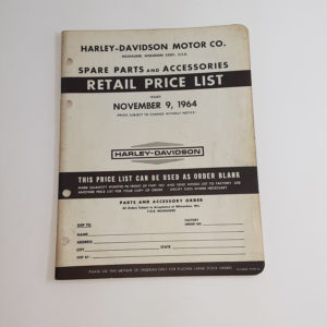 ORIGINAL HARLEY 1964 FACTORY RETAIL PRICE LIST- PANHEAD, KNUCKLEHEAD