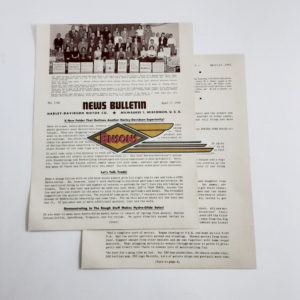 ORIGINAL HARLEY DEALER 1950 NEWS BULLETIN #1106 – PANHEAD, KNUCKLEHEAD