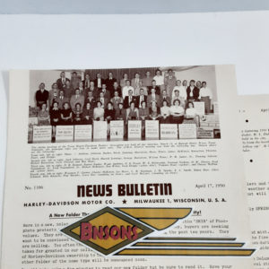 ORIGINAL HARLEY DEALER 1950 NEWS BULLETIN #1106 – PANHEAD, KNUCKLEHEAD