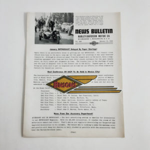 ORIGINAL HARLEY DEALER 1946 NEWS BULLETIN #998 – KNUCKLEHEAD