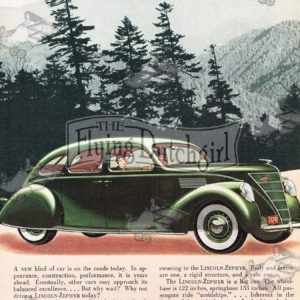 Authentic Original 1937 Lincoln Zephyr V12 /1936 Dole Pineapple Juice Print Ads