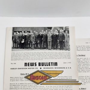 ORIGINAL HARLEY DEALER 1942 NEWS BULLETIN #908 – KNUCKLEHEAD