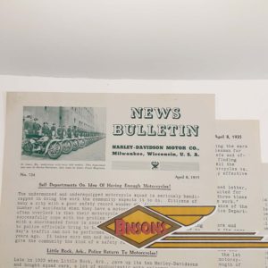 ORIGINAL HARLEY DEALER 1935 NEWS BULLETIN #724 – KNUCKLEHEAD