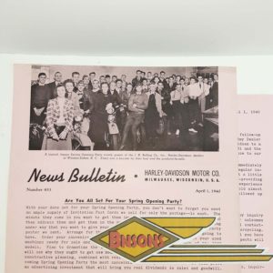 ORIGINAL HARLEY DEALER 1940 NEWS BULLETIN #853 – KNUCKLEHEAD