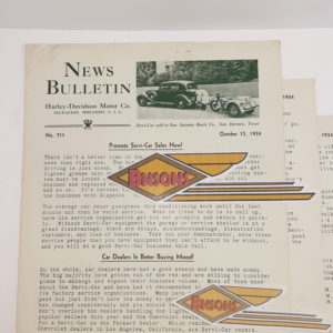 ORIGINAL HARLEY DEALER 1934 NEWS BULLETIN #711 – VL, KNUCKLEHEAD