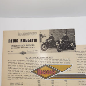 ORIGINAL HARLEY DEALER 1940 NEWS BULLETIN #848 – KNUCKLEHEAD