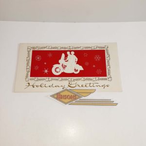 ORIGINAL HARLEY (1950’s INDIANAPOLIS H-D) CHRISTMAS CARD-PANHEAD, KNUCKLEHEAD