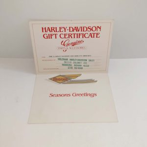 ORIGINAL HARLEY (1982 MOLENAAR H-D) GIFT CERTIFICATE XMAS CARD-KNUCKLEHEAD