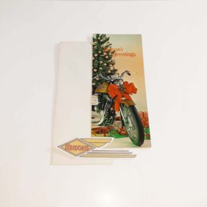 ORIGINAL HARLEY (1970 SPORTSTER) CHRISTMAS CARD, MOLENAAR H-D-KNUCKLEHEAD