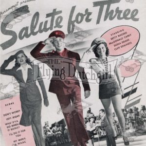 Vintage 1943 Hollywood Cinema Music Sheet Cover Betty Rhodes WW2 Salute