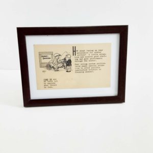 Framed Original 1930’s Harley-Davidson Winter Servicing Postcard