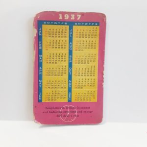 Vintage 1937 Illinois Bell Telephone Pocket Calendar – Rare Collectible